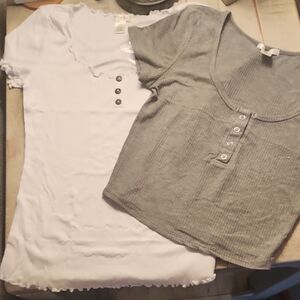 Bozzolo White and Gray Short Sleeve Tees